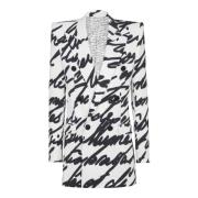 Crepe jas met 'Love Letter' print Balmain , White , Heren