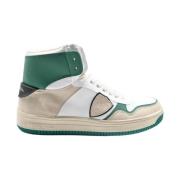 Lion High White Green Sneakers Philippe Model , Multicolor , Heren