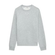 Grijze Sweater met Vleugels en Strass Zadig & Voltaire , Gray , Dames