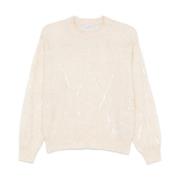 Paillet Sweater Room Gebreid Ontwerp Brunello Cucinelli , Beige , Dame...