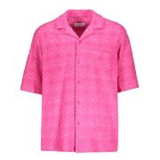 Jacquard Logo Shirt met Voorzak Marine Serre , Pink , Heren