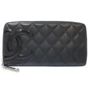 Pre-owned Leather wallets Chanel Vintage , Black , Dames