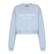 Gedrukte Parijse sweatshirt Balmain , Blue , Dames