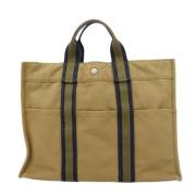 Pre-owned Canvas handbags Hermès Vintage , Beige , Dames