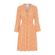 Korte Oranje Bloem Jurk American Dreams , Orange , Dames