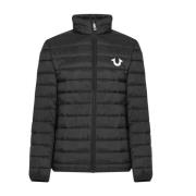 Horseshoe Logo Puffer Jacket Onyx Rits True Religion , Black , Heren