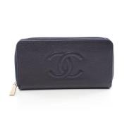 Pre-owned Fabric wallets Chanel Vintage , Blue , Dames