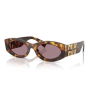 Havana Honing Zonnebril met Lichtpaarse Lenzen Miu Miu , Brown , Dames