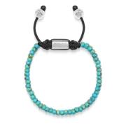 Men's Miyuki Beaded Bracelet with Turquoise and Silver Nialaya , Blue ...