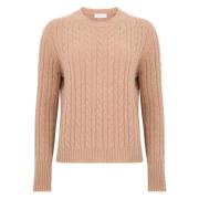 Beige Kasjmier Gebreide Trui Tabaroni Cashmere , Beige , Dames