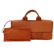 Pre-owned Canvas handbags Hermès Vintage , Orange , Dames