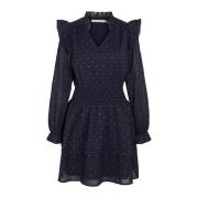 Vrouwelijke Audrey Jurk met Smockdetails RUE de Femme , Blue , Dames