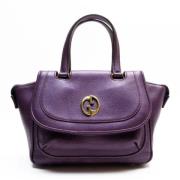 Pre-owned Leather handbags Gucci Vintage , Purple , Dames