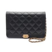 Pre-owned Leather chanel-bags Chanel Vintage , Black , Dames