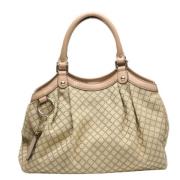 Pre-owned Canvas handbags Gucci Vintage , Beige , Dames