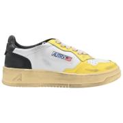 Vintage Low-Top Leren Sneakers Autry , Multicolor , Dames