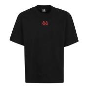 Zwart Continuum Rood Tee New Bobai 44 Label Group , Black , Heren