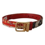 Multicolor Leren Riem Dolce & Gabbana , Red , Dames