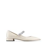 Leren Schoenen met Kristalversiering Jimmy Choo , Beige , Dames