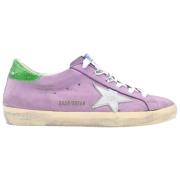 Paarse en Groene Superstar Sneakers Golden Goose , Purple , Dames