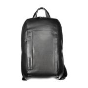 Zwarte Leren Rugzak Piquadro , Black , Unisex