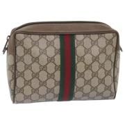 Pre-owned Leather clutches Gucci Vintage , Beige , Dames