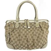 Pre-owned Canvas handbags Gucci Vintage , Beige , Dames