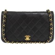 Pre-owned Leather chanel-bags Chanel Vintage , Black , Dames