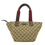 Pre-owned Canvas gucci-bags Gucci Vintage , Beige , Dames