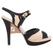 Pre-owned Suede heels Fendi Vintage , Black , Dames