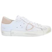 Lage Vrouw Broderie Sneakers - Wit Roze Philippe Model , White , Dames