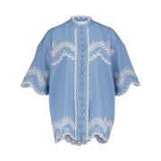 Sereen Blauw Geborduurde Blouse Zimmermann , Blue , Dames