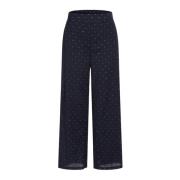 Elegante Wijde Pijp Donkerblauwe Broek RUE de Femme , Blue , Dames