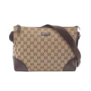 Pre-owned Canvas shoulder-bags Gucci Vintage , Beige , Dames