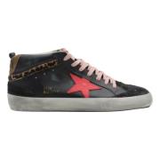 Zwart Rood Mid Star Sneakers Golden Goose , Black , Heren