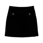 Zwarte Fluwelen Minirok Twinset , Black , Dames