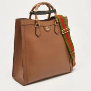 Pre-owned Leather totes Gucci Vintage , Brown , Dames