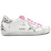 Wit Zilver Ster Luipaard Sneakers Golden Goose , White , Dames