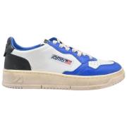 Vintage Lage Sneakers Wit/Blauw/Zwart Autry , Multicolor , Dames