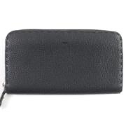 Pre-owned Leather wallets Fendi Vintage , Black , Heren