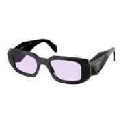 Stijlvolle zonnebril in zwart en paars Prada , Black , Dames