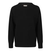 Stijlvolle Boat Neck Sweater Drumohr , Black , Dames