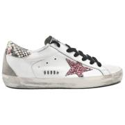 Witte Roze Glitter Ster Sneakers Golden Goose , White , Dames