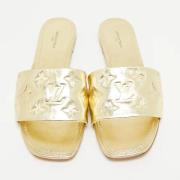 Pre-owned Leather sandals Louis Vuitton Vintage , Yellow , Dames