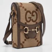 Pre-owned Canvas shoulder-bags Gucci Vintage , Beige , Dames