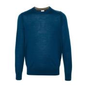 Blauwe Merinowol Ronde Hals Trui Paul Smith , Blue , Heren