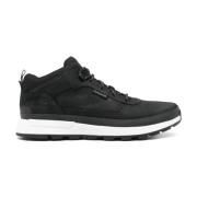 Zwarte Sneakers Veterschoenen Leren Schoenen Timberland , Black , Here...