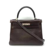 Pre-owned Leather handbags Hermès Vintage , Brown , Dames