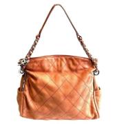 Pre-owned Leather chanel-bags Chanel Vintage , Orange , Dames