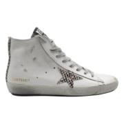 Witte Piton High Top Sneakers Golden Goose , Gray , Heren